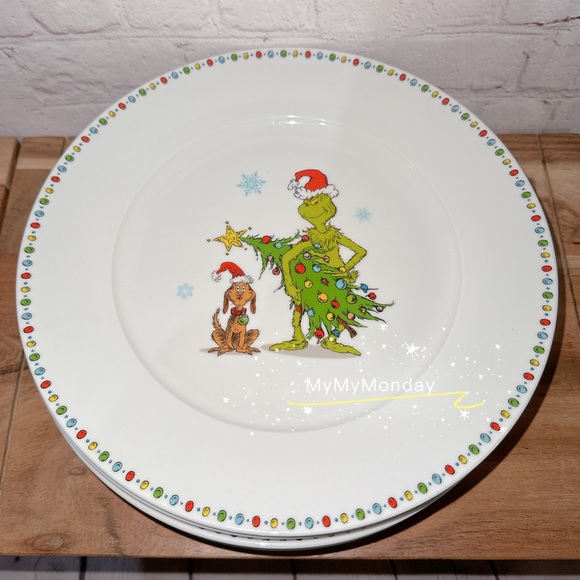 Dr. Seuss Holiday The Grinch Dinner Plate Set Of 6 Poshmark